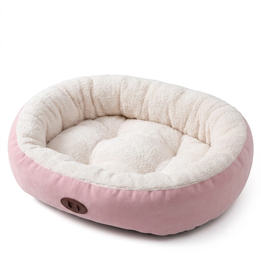 Cama oval aconchegante para animais de estimação