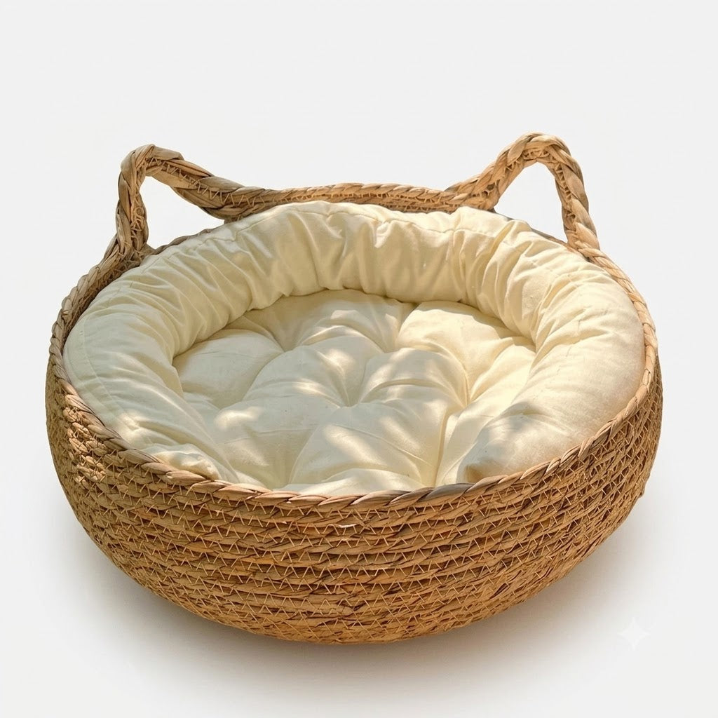 cesta de gato cama de gato de estimação com almofada