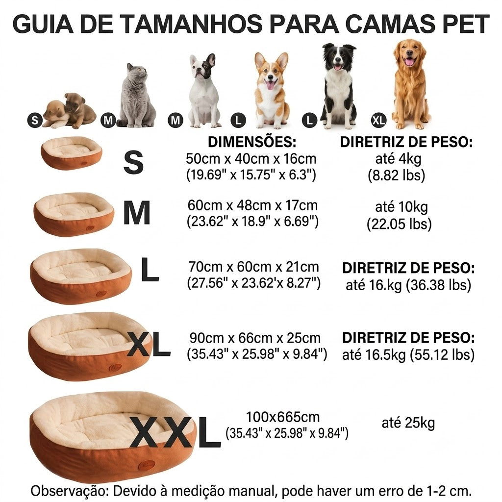 Cama oval aconchegante para animais de estimação