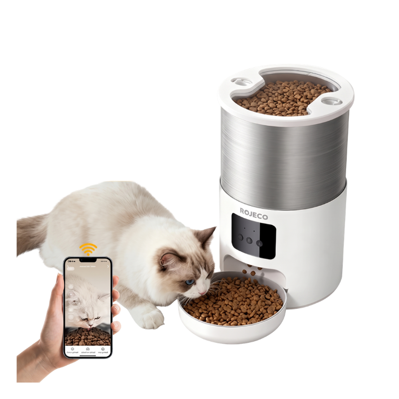 Alimentador de gatos de aço inoxidável