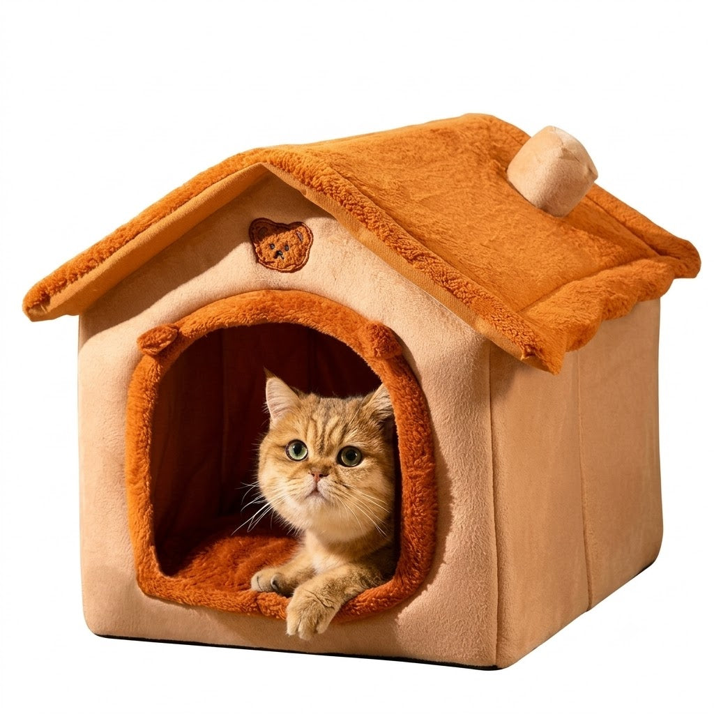 Cama estilo casa para cães