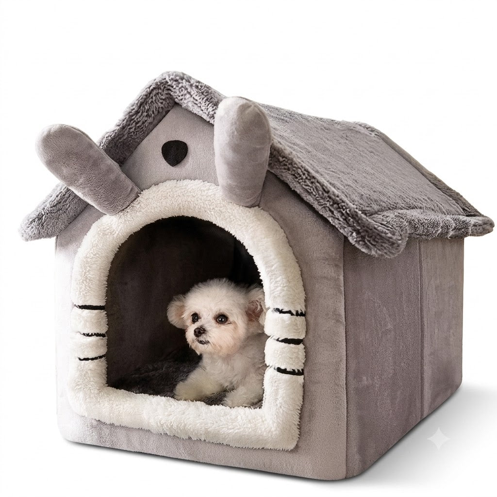 Cama estilo casa para cães