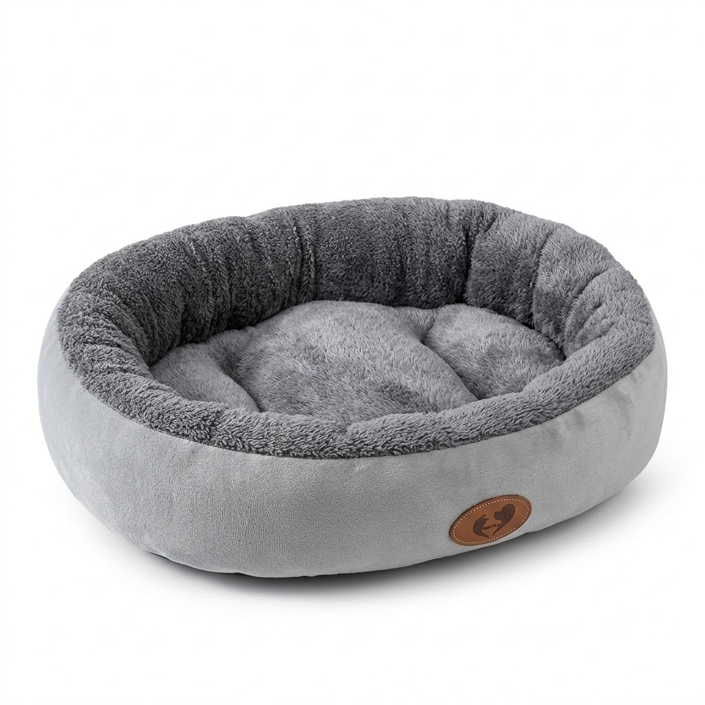 Cama oval aconchegante para animais de estimação