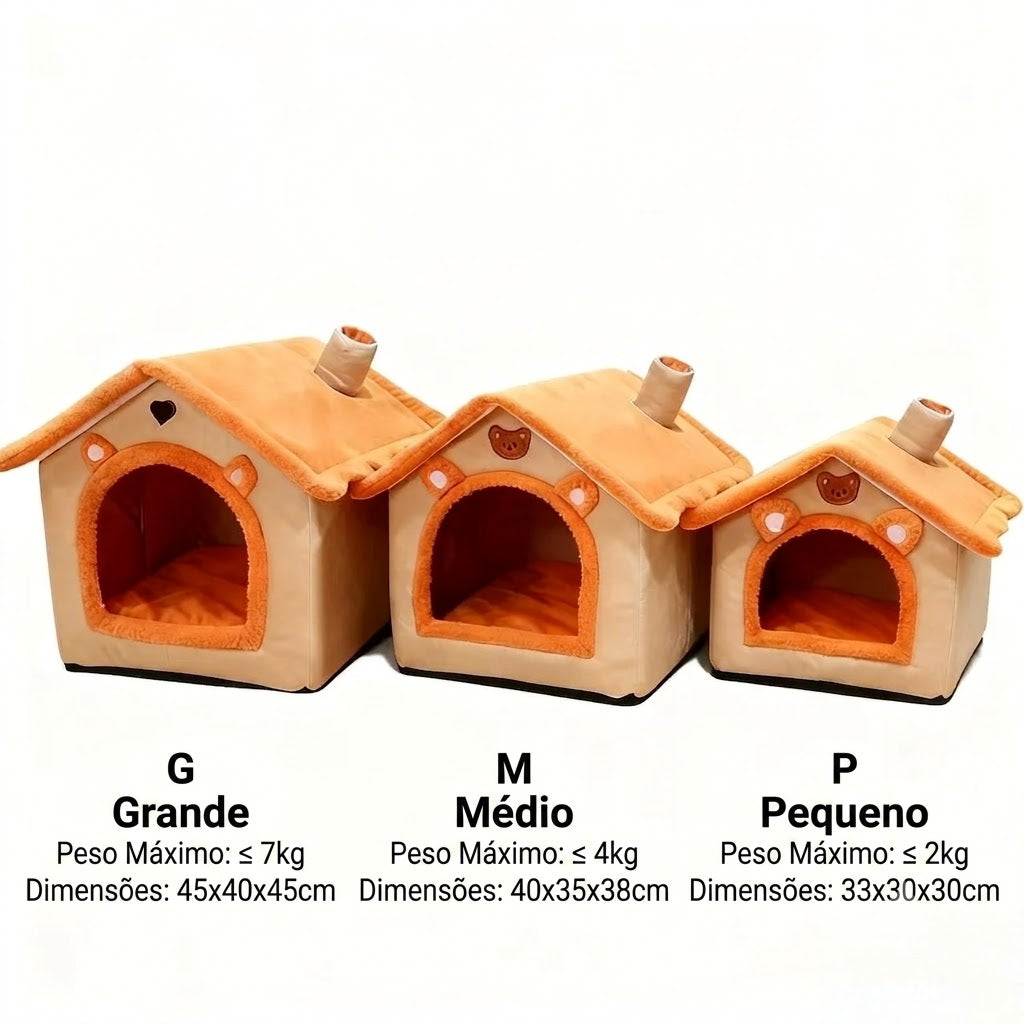 Cama estilo casa para cães