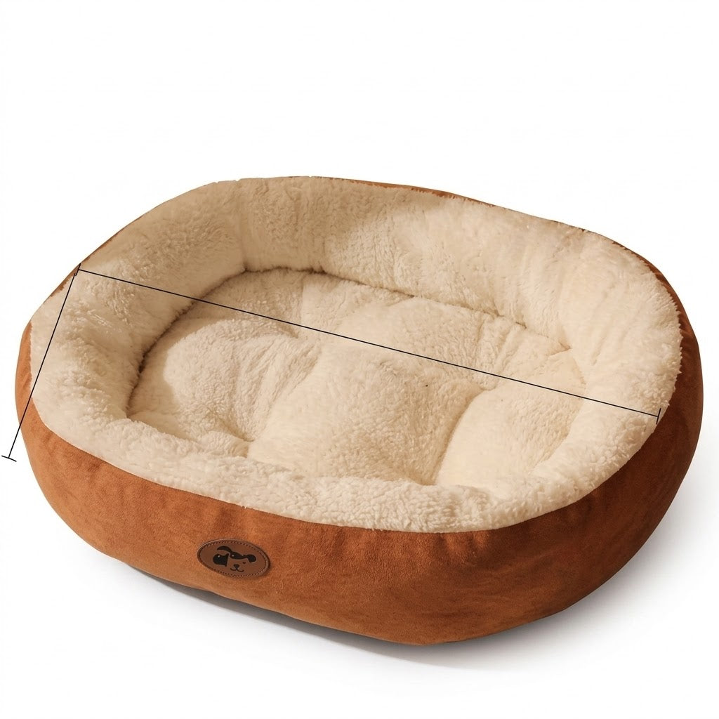 Cama oval aconchegante para animais de estimação