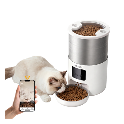 Alimentador de gatos de aço inoxidável