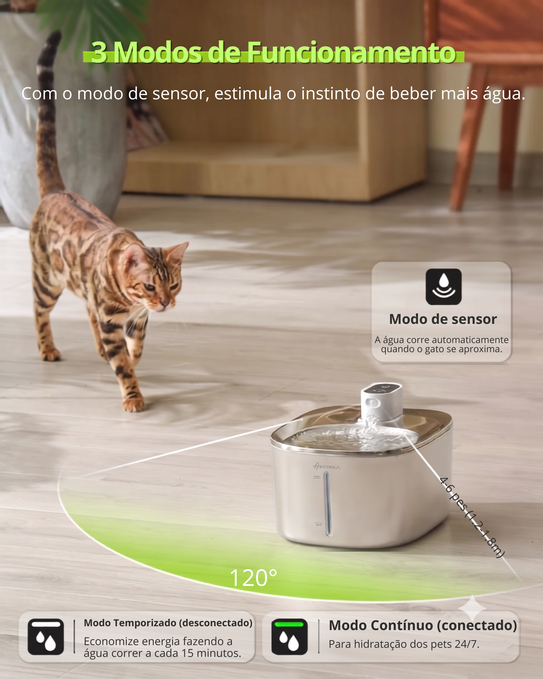 Bebedor de água sensor automático para pets